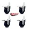 Service Caster 35 Inch Solid Polyurethane Swivel 58 Inch Threaded Stem Caster Set with Total Lock Brake SCC-TSTTL20S3514-SPUS-58212-4 - alternate 3